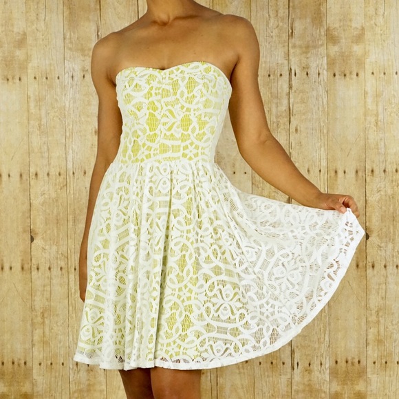 guess lace fit and flare dress